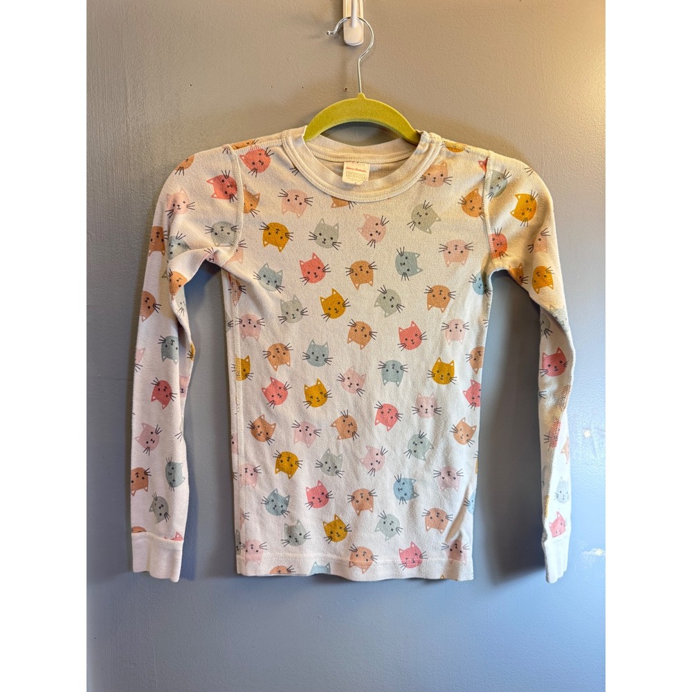 Hanna Andersson Kids Cat Face Print Organic Cotton Pajama Top Size 140 US 10